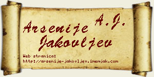 Arsenije Jakovljev vizit kartica